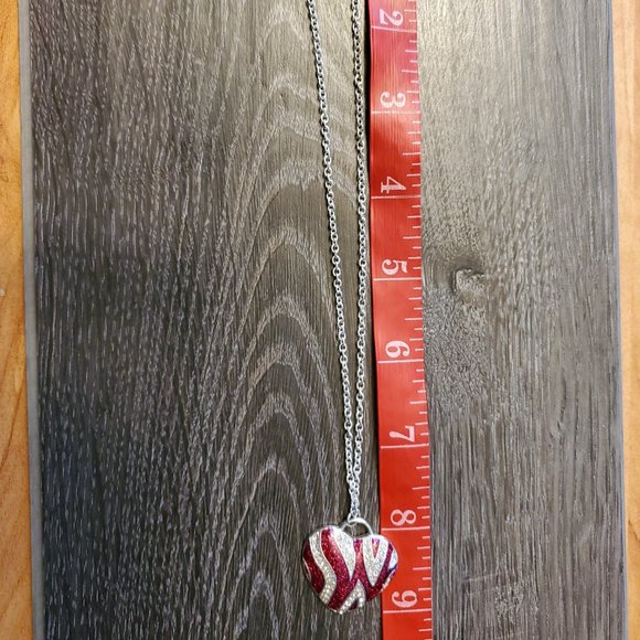 Pink Zebra Print Heart Necklace & Earrings Bundle - Picture 7 of 9